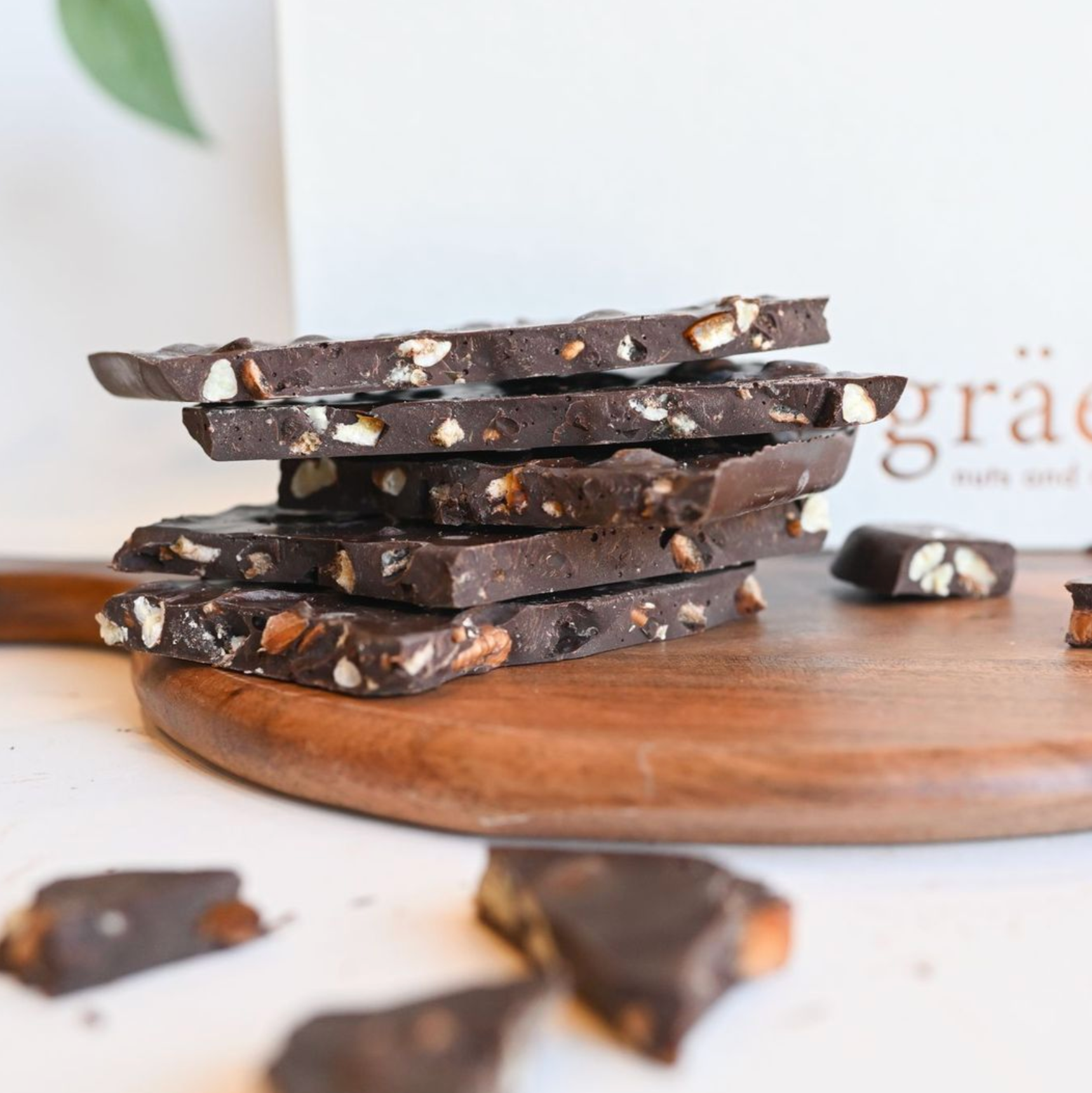 Dark Chocolate Pecan Orange Bark – Gräem Nuts and Chocolate