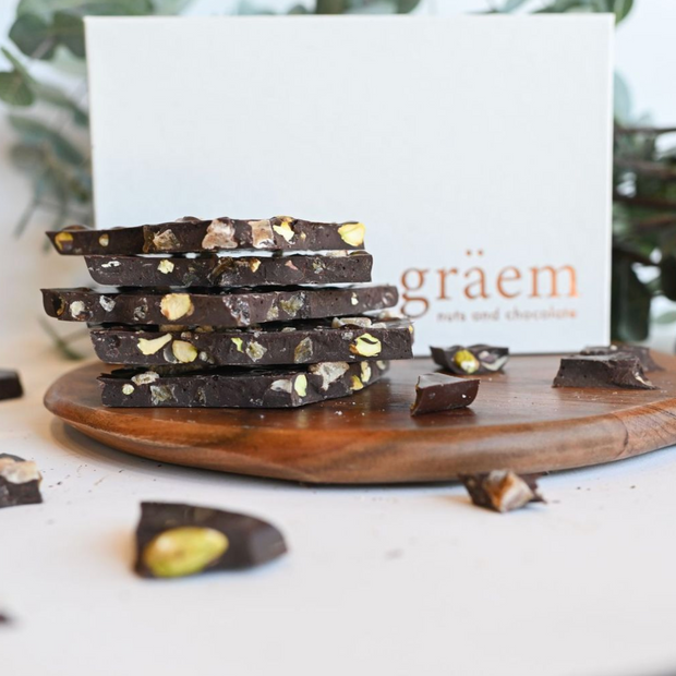 Dark Chocolate Ginger Pistachio Bark