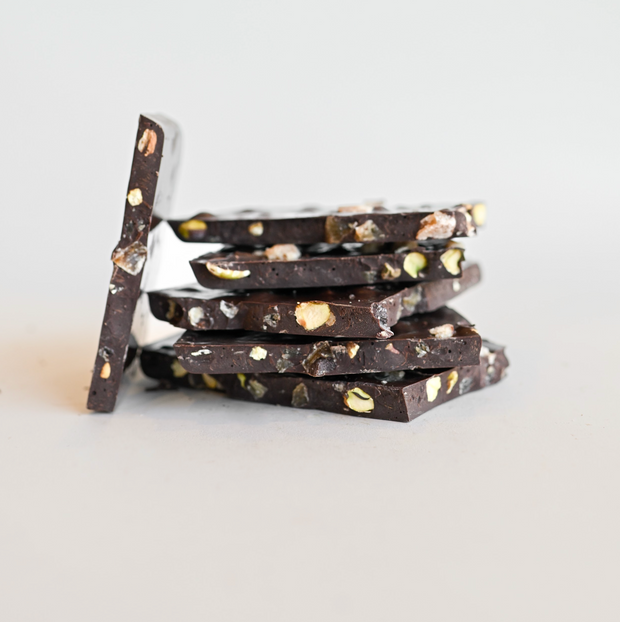 Dark Chocolate Ginger Pistachio Bark